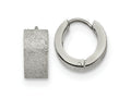FJC Finejewelers Stainless Steel Polished and Sandblasted 6mm Hinged Hoop Earrings 13 mm x 13 mm