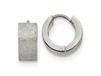 FJC Finejewelers Stainless Steel Polished and Sandblasted 6mm Hinged Hoop Earrings 13 mm x 13 mm