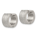 FJC Finejewelers Stainless Steel Polished and Sandblasted 7mm Hinged Hoop Earrings 13 mm x 13 mm