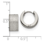 FJC Finejewelers Stainless Steel Polished and Sandblasted 7mm Hinged Hoop Earrings 13 mm x 13 mm