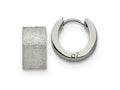FJC Finejewelers Stainless Steel Polished and Sandblasted 7mm Hinged Hoop Earrings 13 mm x 13 mm