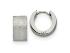 FJC Finejewelers Stainless Steel Polished and Sandblasted 7mm Hinged Hoop Earrings 13 mm x 13 mm