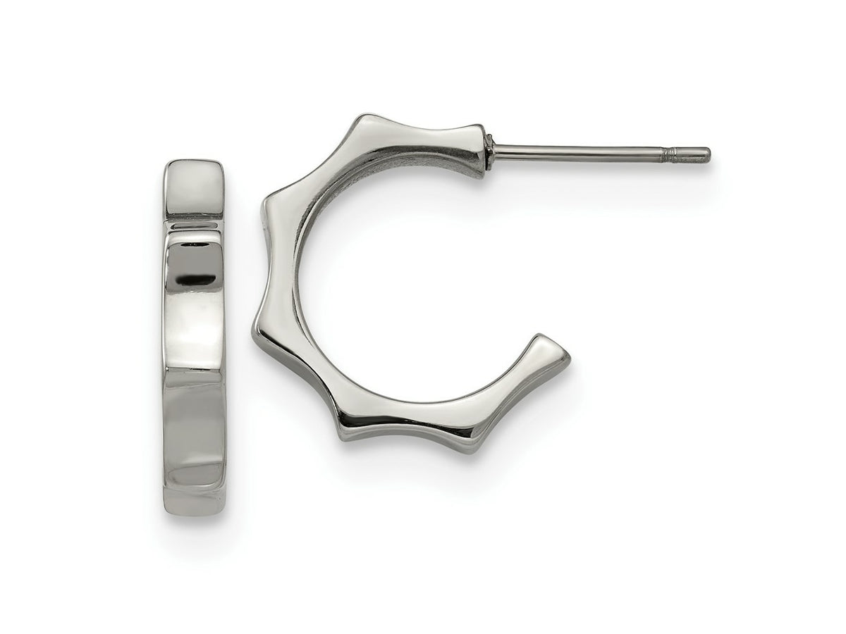 FJC Finejewelers Stainless Steel Polished Post Hoop Earrings 15 x 17 mm
