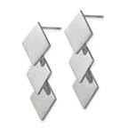 FJC Finejewelers Stainless Steel Polished Squares Post Dangle Earrings 36 x 1 mm