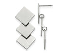 FJC Finejewelers Stainless Steel Polished Squares Post Dangle Earrings 36 x 1 mm