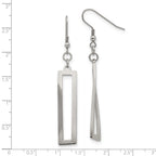 FJC Finejewelers Stainless Steel Polished Twisted Rectangle Dangle Shepherd Hook Earrings 38 x 1 mm