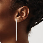 FJC Finejewelers Stainless Steel Polished Long Bar Post Dangle Earrings 60 x 3 mm