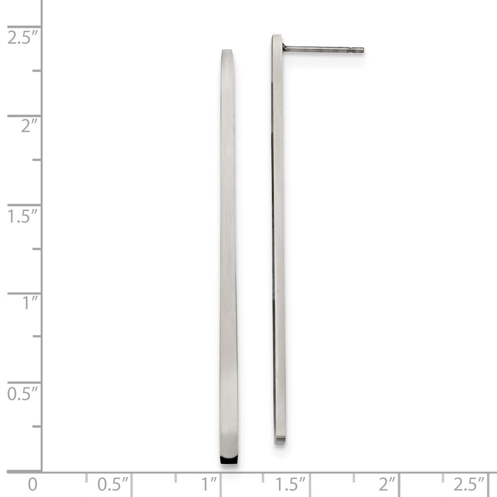 FJC Finejewelers Stainless Steel Polished Long Bar Post Dangle Earrings 60 x 3 mm