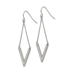 FJC Finejewelers Stainless Steel Dangle with Preciosa Crystal V-shape Shepherd Hook Earrings 20 x 1 mm