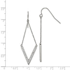 FJC Finejewelers Stainless Steel Dangle with Preciosa Crystal V-shape Shepherd Hook Earrings 20 x 1 mm