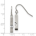 FJC Finejewelers Stainless Steel Dangle Brushed and Polished with CZ Bar Shepherd Hook Earrings 20 x 3 mm