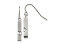 FJC Finejewelers Stainless Steel Dangle Brushed and Polished with CZ Bar Shepherd Hook Earrings 20 x 3 mm