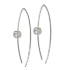 FJC Finejewelers Stainless Steel Dangle Polished CZ Threader Earrings 50 x 0 mm