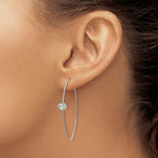 FJC Finejewelers Stainless Steel Dangle Polished CZ Threader Earrings 50 x 0 mm
