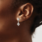FJC Finejewelers Stainless Steel Polished Laser-cut Post Dangle Earrings 18 x 9 mm