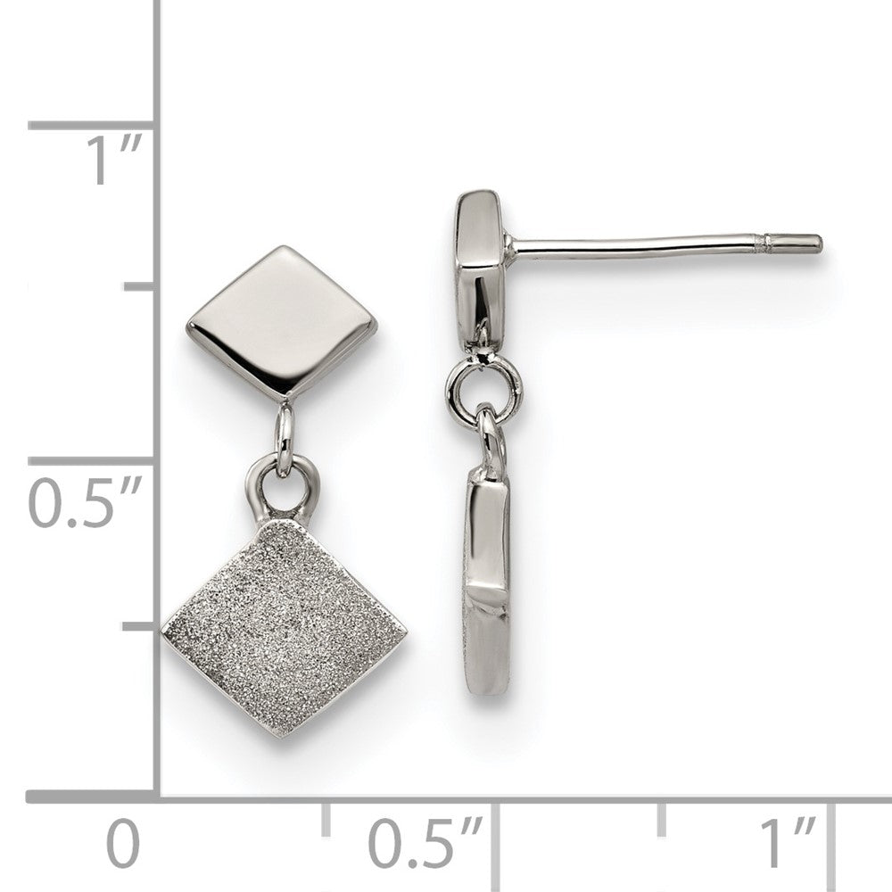 FJC Finejewelers Stainless Steel Polished Laser-cut Post Dangle Earrings 18 x 9 mm