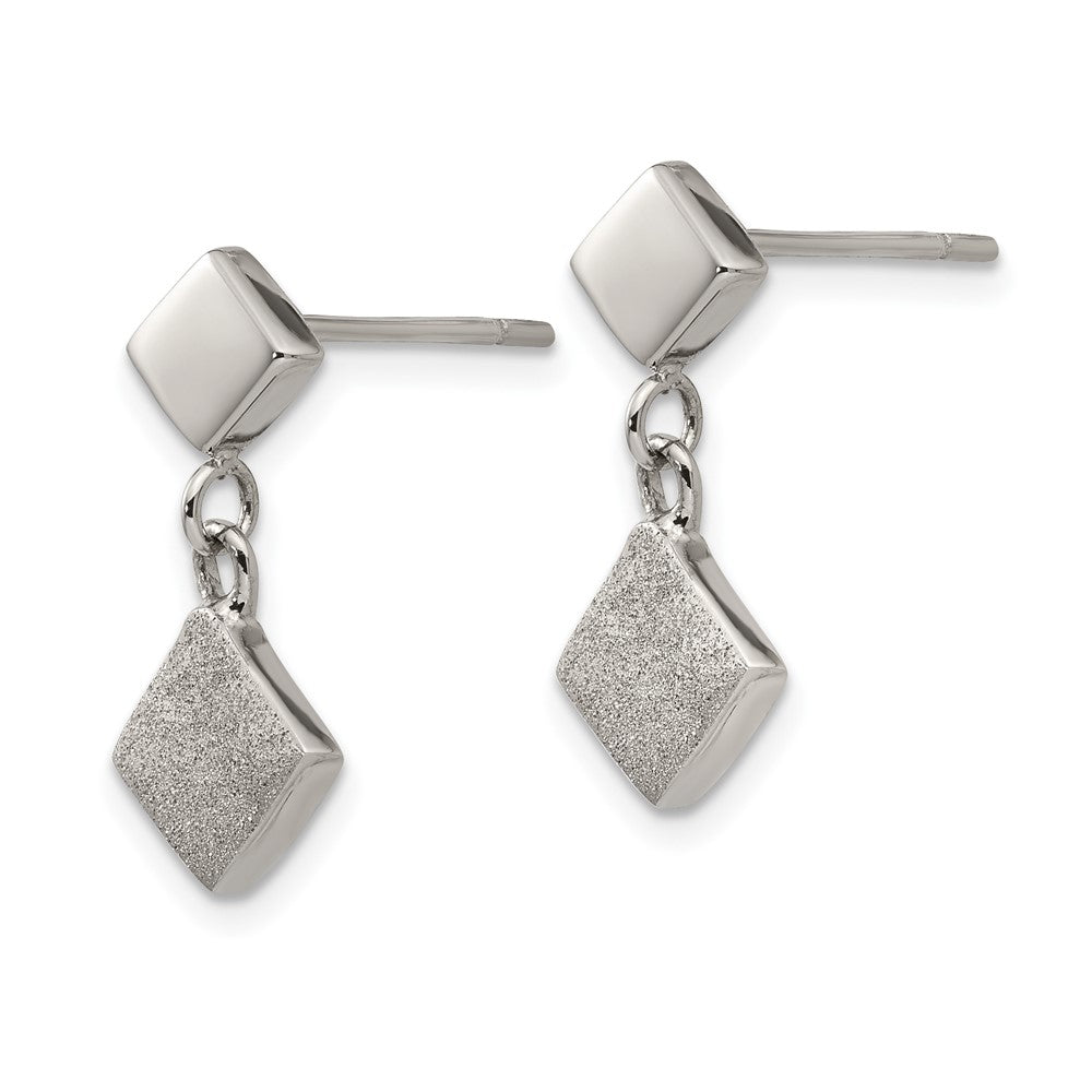 FJC Finejewelers Stainless Steel Polished Laser-cut Post Dangle Earrings 18 x 9 mm