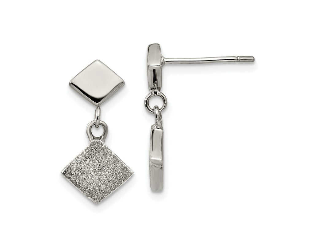 FJC Finejewelers Stainless Steel Polished Laser-cut Post Dangle Earrings 18 x 9 mm