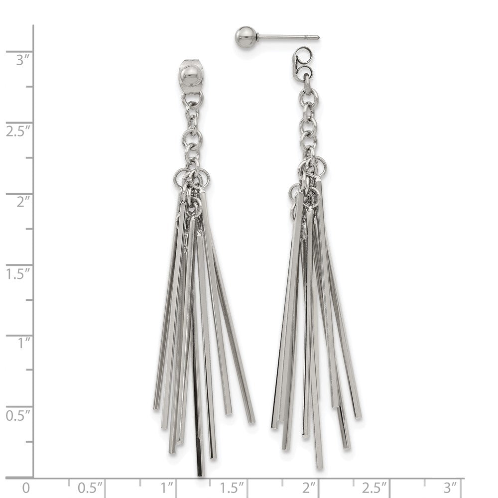FJC Finejewelers Stainless Steel Polished Multi Bar Front and Back Post Dangle Earrings 72 x 9 mm
