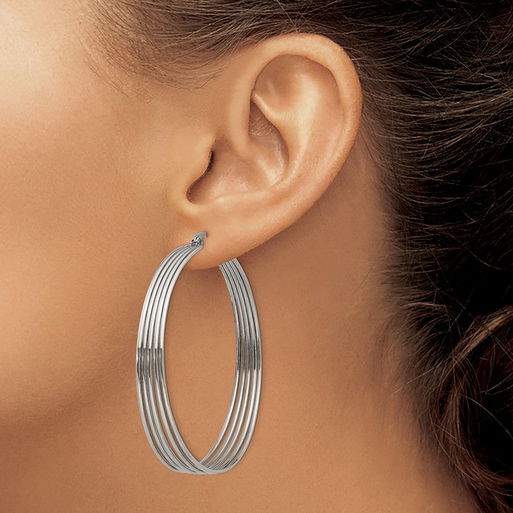 FJC Finejewelers Stainless Steel Polished Wire Hoop Earrings 55 x 53 mm