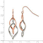 FJC Finejewelers Stainless Steel Polished Rose IP-plated Dangle Shepherd Hook Earring 33 x 15 mm