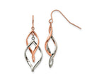 FJC Finejewelers Stainless Steel Polished Rose IP-plated Dangle Shepherd Hook Earring 33 x 15 mm