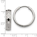 FJC Finejewelers Stainless Steel Polished and Textured 6mm Hinged Hoop Earrings 24 mm x 24 mm