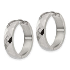 FJC Finejewelers Stainless Steel Polished and Textured 6mm Hinged Hoop Earrings 24 mm x 24 mm