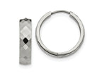 FJC Finejewelers Stainless Steel Polished and Textured 6mm Hinged Hoop Earrings 24 mm x 24 mm