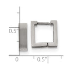 FJC Finejewelers Stainless Steel Brushed Square Hoop Earrings 11 x 12 mm