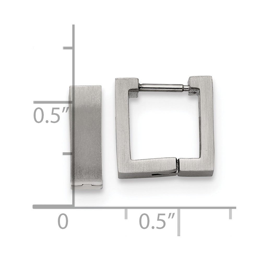 FJC Finejewelers Stainless Steel Brushed Square Hoop Earrings 11 x 12 mm