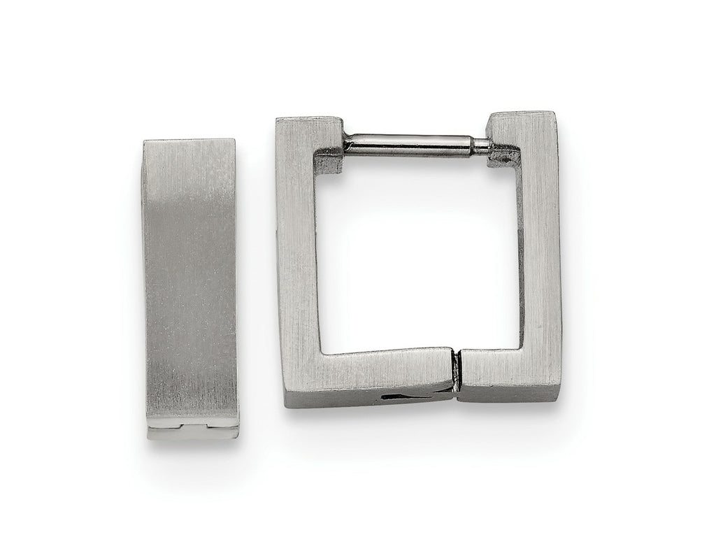 FJC Finejewelers Stainless Steel Brushed Square Hoop Earrings 11 x 12 mm