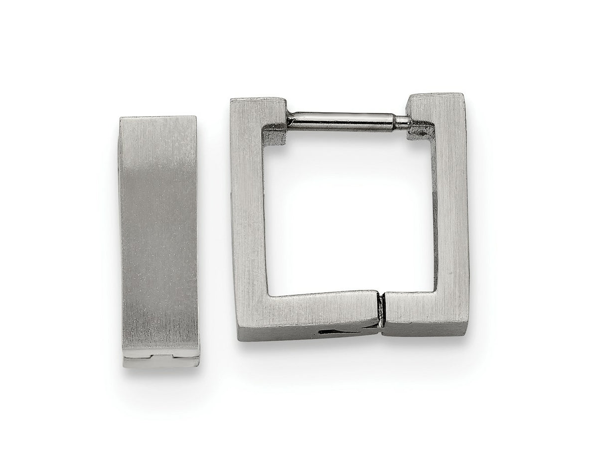 FJC Finejewelers Stainless Steel Brushed Square Hoop Earrings 11 x 12 mm
