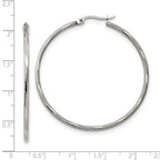 FJC Finejewelers Stainless Steel Polished and Textured Hinged Hoop Earrings 40 x 47 mm