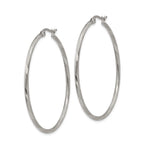 FJC Finejewelers Stainless Steel Polished and Textured Hinged Hoop Earrings 40 x 47 mm
