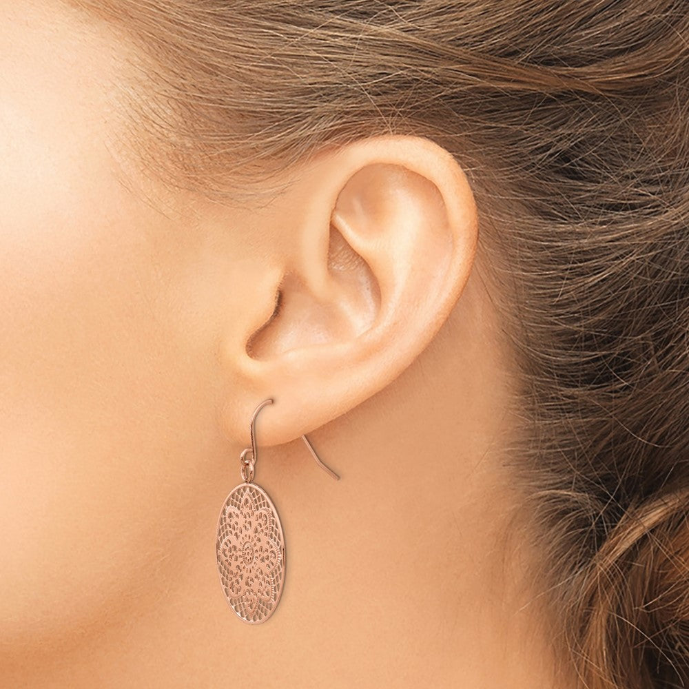 FJC Finejewelers Stainless Steel Dangle Polished Cut-out Flower Shepherd Hook Earrings 28 x 25 mm