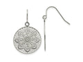 FJC Finejewelers Stainless Steel Dangle Polished Cut-out Flower Shepherd Hook Earrings 28 x 25 mm