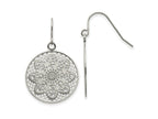 FJC Finejewelers Stainless Steel Dangle Polished Cut-out Flower Shepherd Hook Earrings 28 x 25 mm