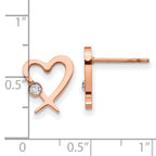 FJC Finejewelers Stainless Steel Button Rose IP-plated with Crystal Heart Post Earrings 11 x 10 mm