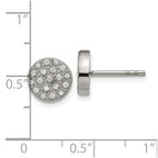 FJC Finejewelers Stainless Steel Button Polished with CZ Post Earrings 9 x 9 mm