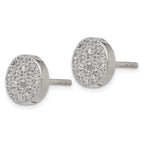FJC Finejewelers Stainless Steel Button Polished with CZ Post Earrings 9 x 9 mm