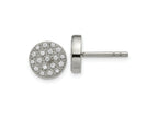 FJC Finejewelers Stainless Steel Button Polished with CZ Post Earrings 9 x 9 mm