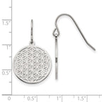 FJC Finejewelers Stainless Steel Polished Flower Cut-out Dangle Shepherd Hook Earrings 1 mm