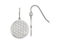 FJC Finejewelers Stainless Steel Polished Flower Cut-out Dangle Shepherd Hook Earrings 1 mm