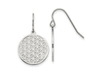 FJC Finejewelers Stainless Steel Polished Flower Cut-out Dangle Shepherd Hook Earrings 1 mm