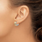 FJC Finejewelers Stainless Steel Polished and Textured Yellow IP 7mm Hinged Hoop Earrings 13 mm x 13 mm