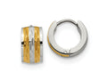 FJC Finejewelers Stainless Steel Polished and Textured Yellow IP 7mm Hinged Hoop Earrings 13 mm x 13 mm