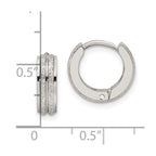 FJC Finejewelers Stainless Steel Polished Laser cut 4mm Hinged Hoop Earrings 13 mm x 14 mm