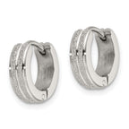 FJC Finejewelers Stainless Steel Polished Laser cut 4mm Hinged Hoop Earrings 13 mm x 14 mm