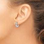 FJC Finejewelers Stainless Steel Polished Laser cut 4mm Hinged Hoop Earrings 13 mm x 14 mm